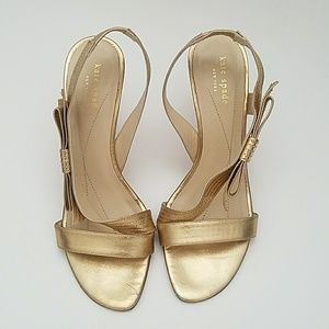 Gold kate spade sling back heels
